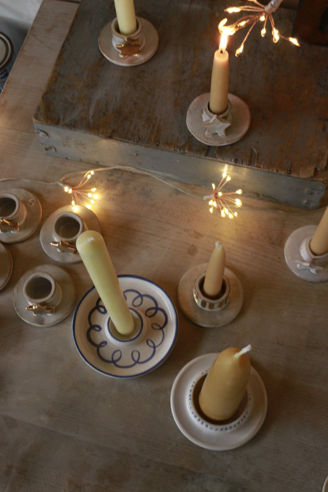 Candle Holder with little stripes