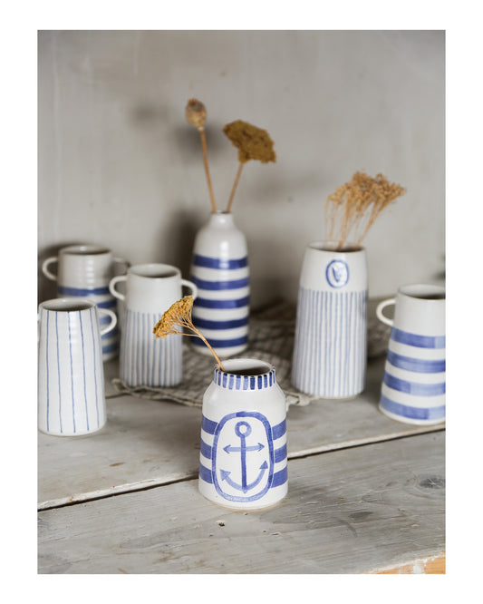 Anchor with Cornish Stripes Vase