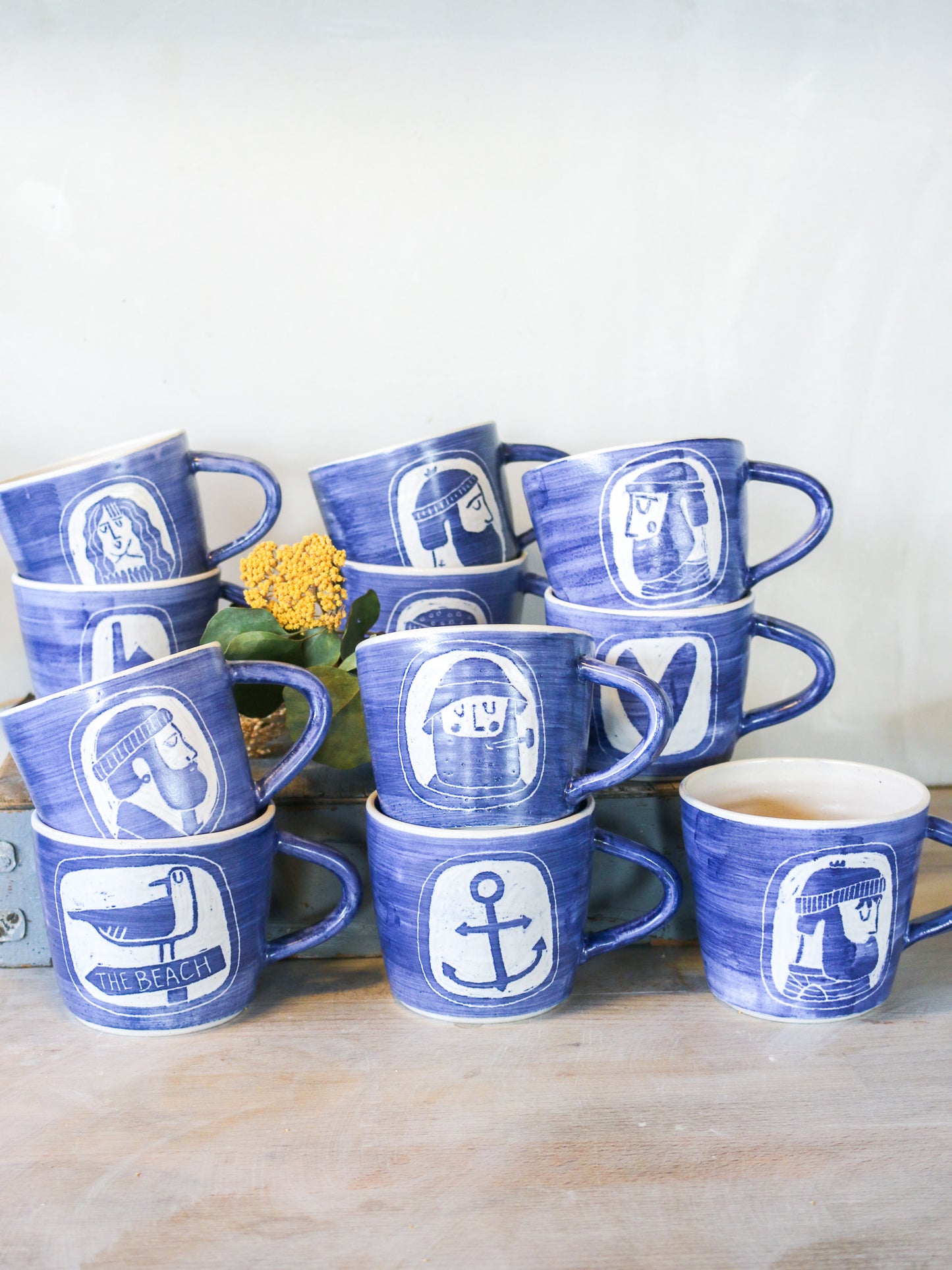 Fisherman Mug- right facing with anchor tattoo