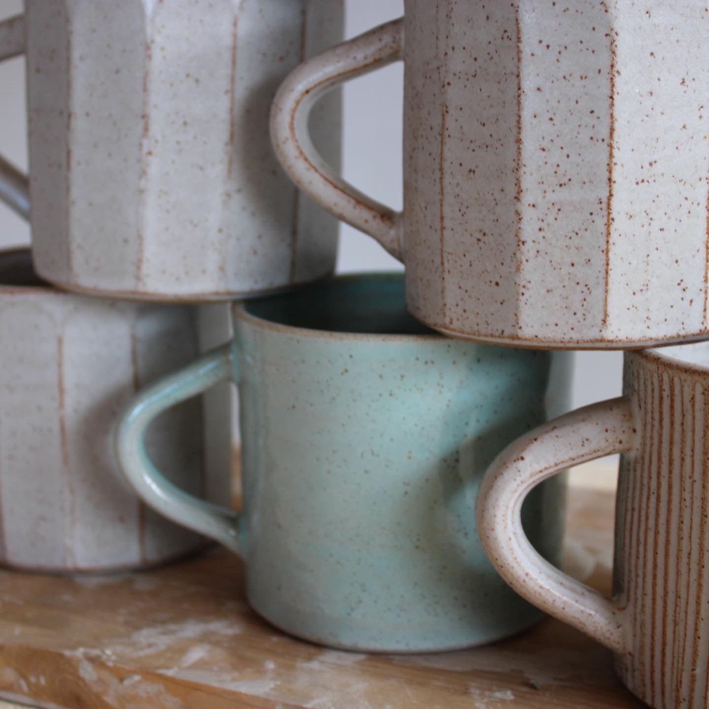Turquoise Speckled Stoneware Mug