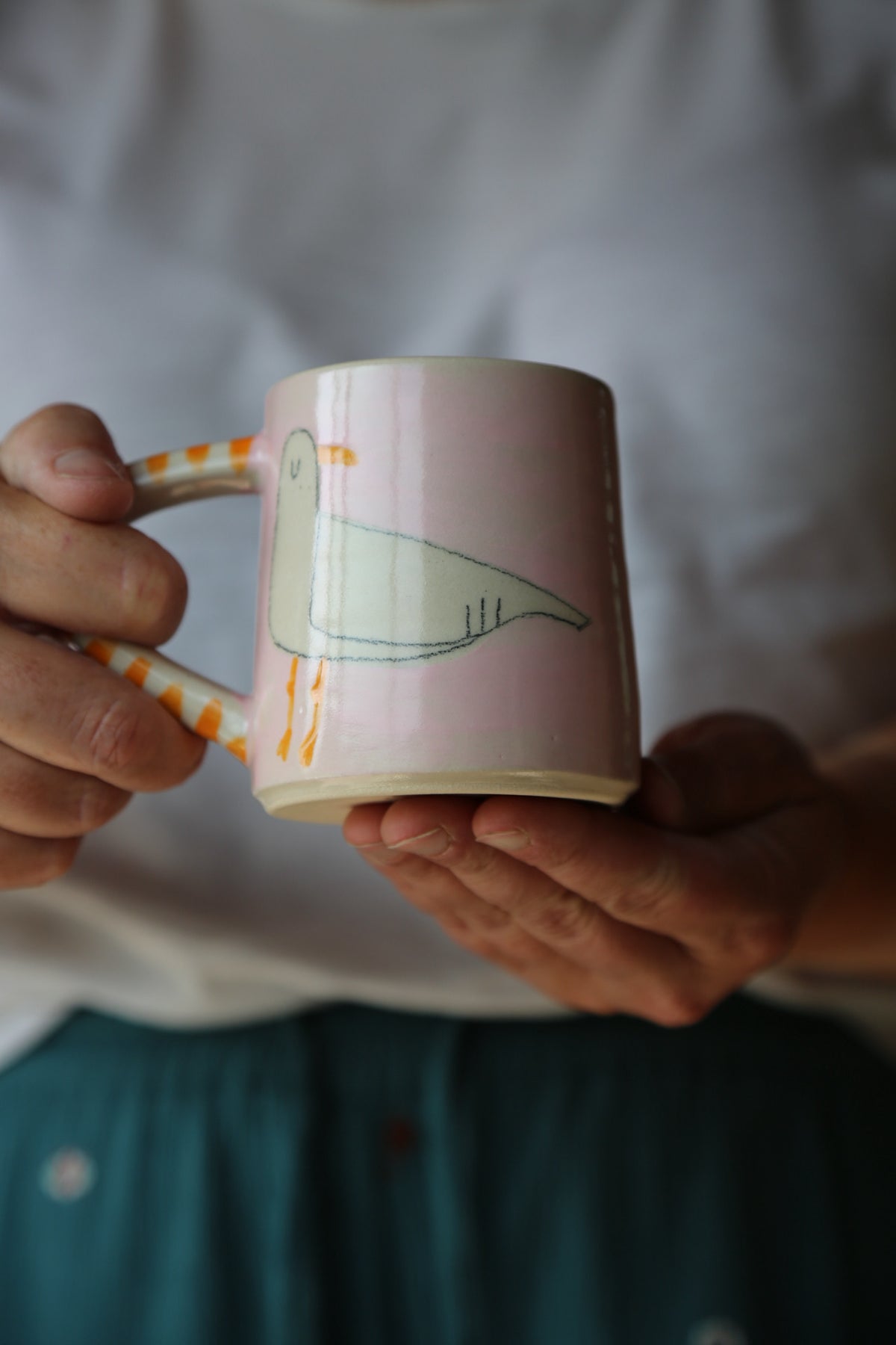 Pink Seagull Coffee Cup