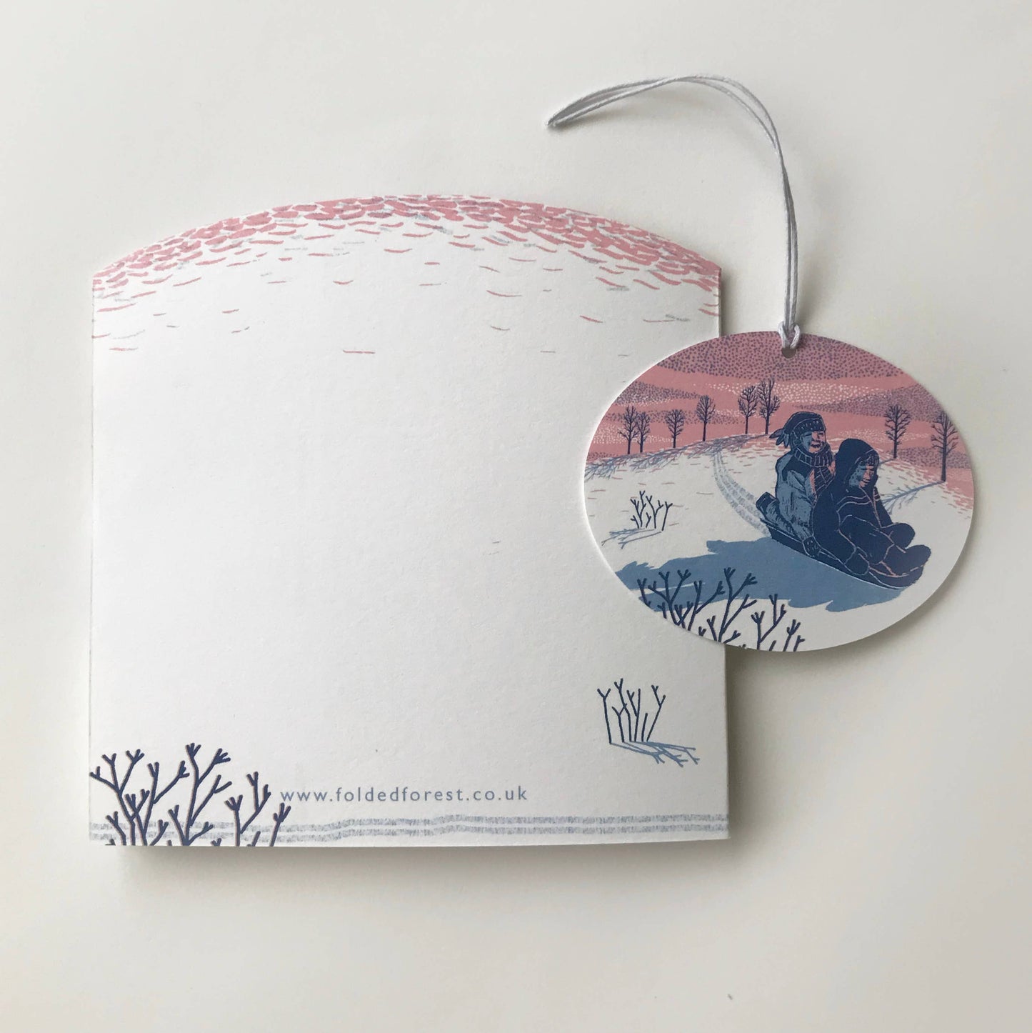 Concertina Card - Sledging at Dusk