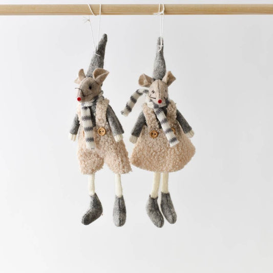 2/A Boy & Girl Mice Hangers 17cm