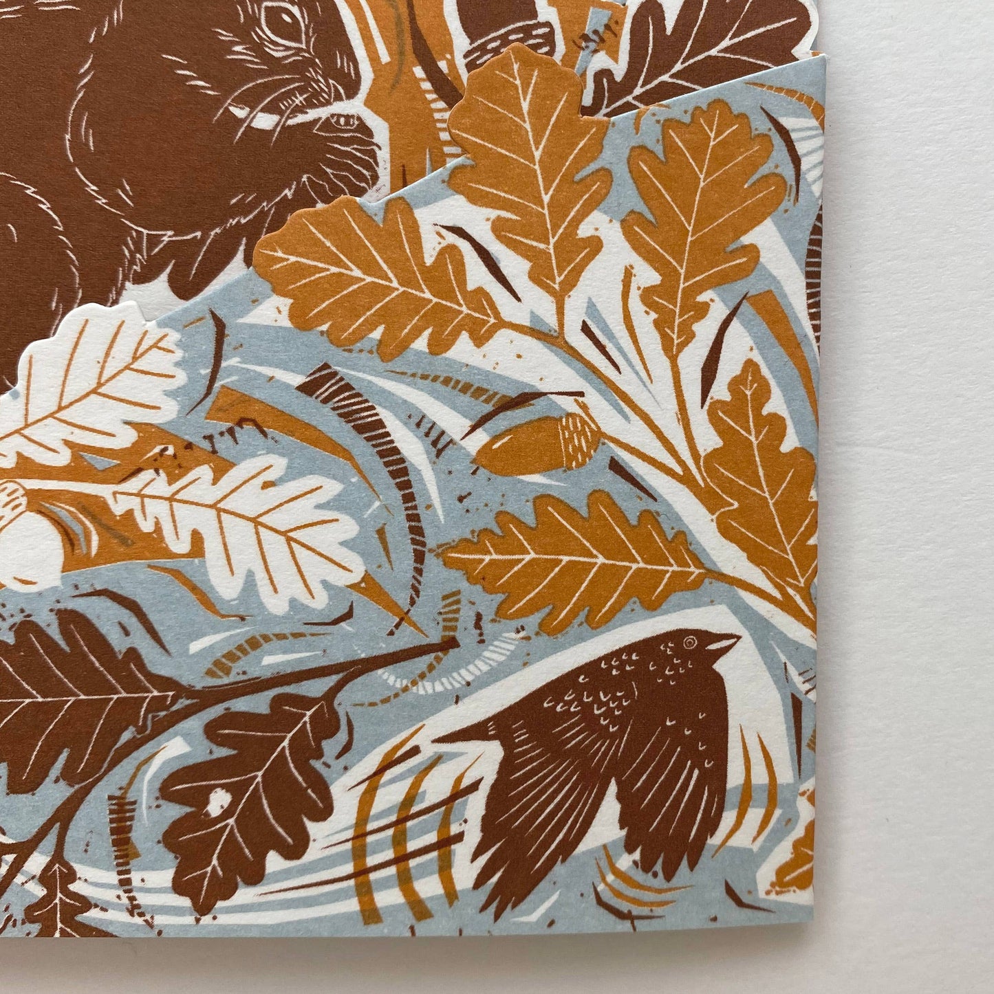 Concertina Card - Autumn Leaves - Squirrel