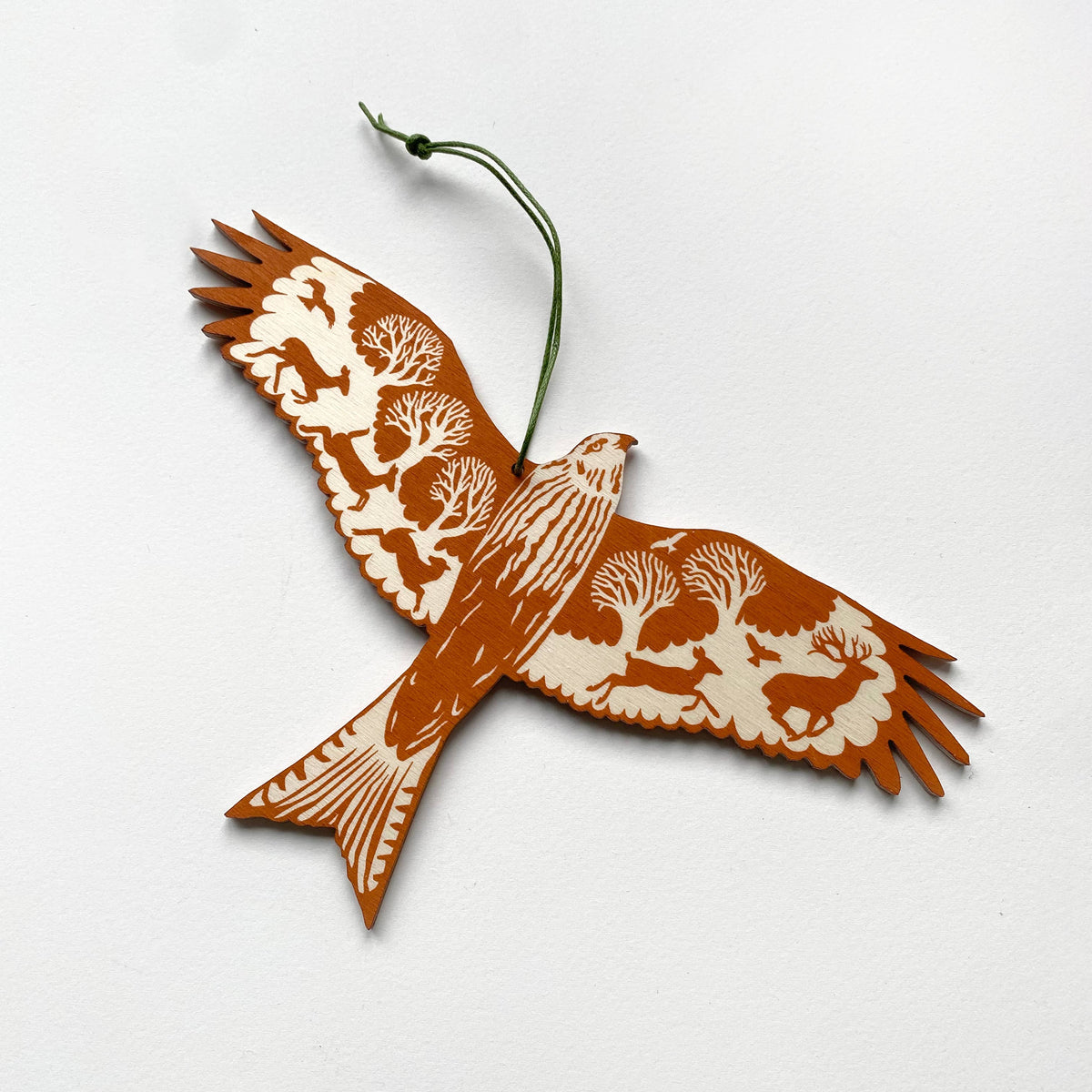 Screenprinted Wooden Decoration - Red Kite