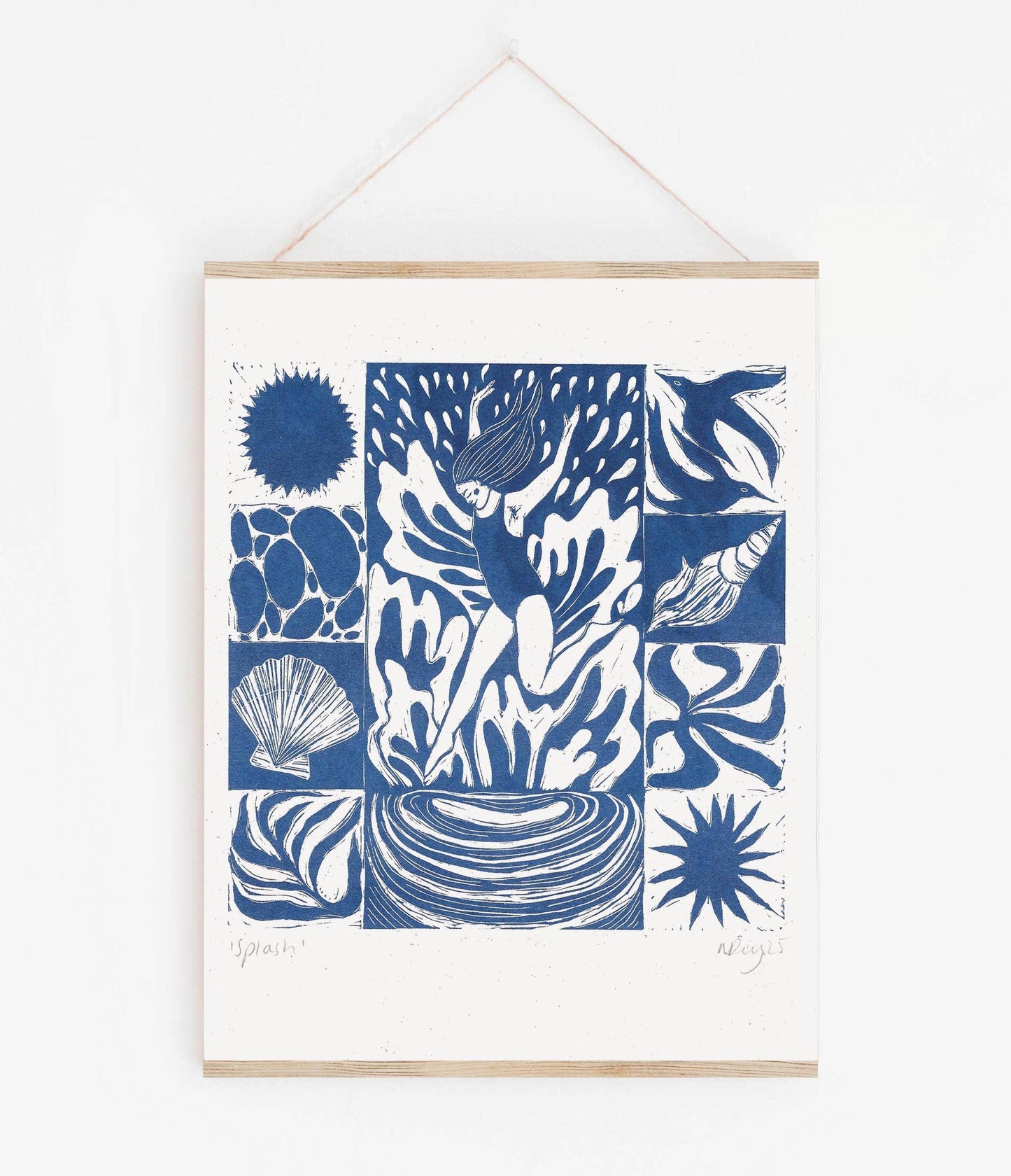 Splash riso, swimming, seaside, water, swim motif
