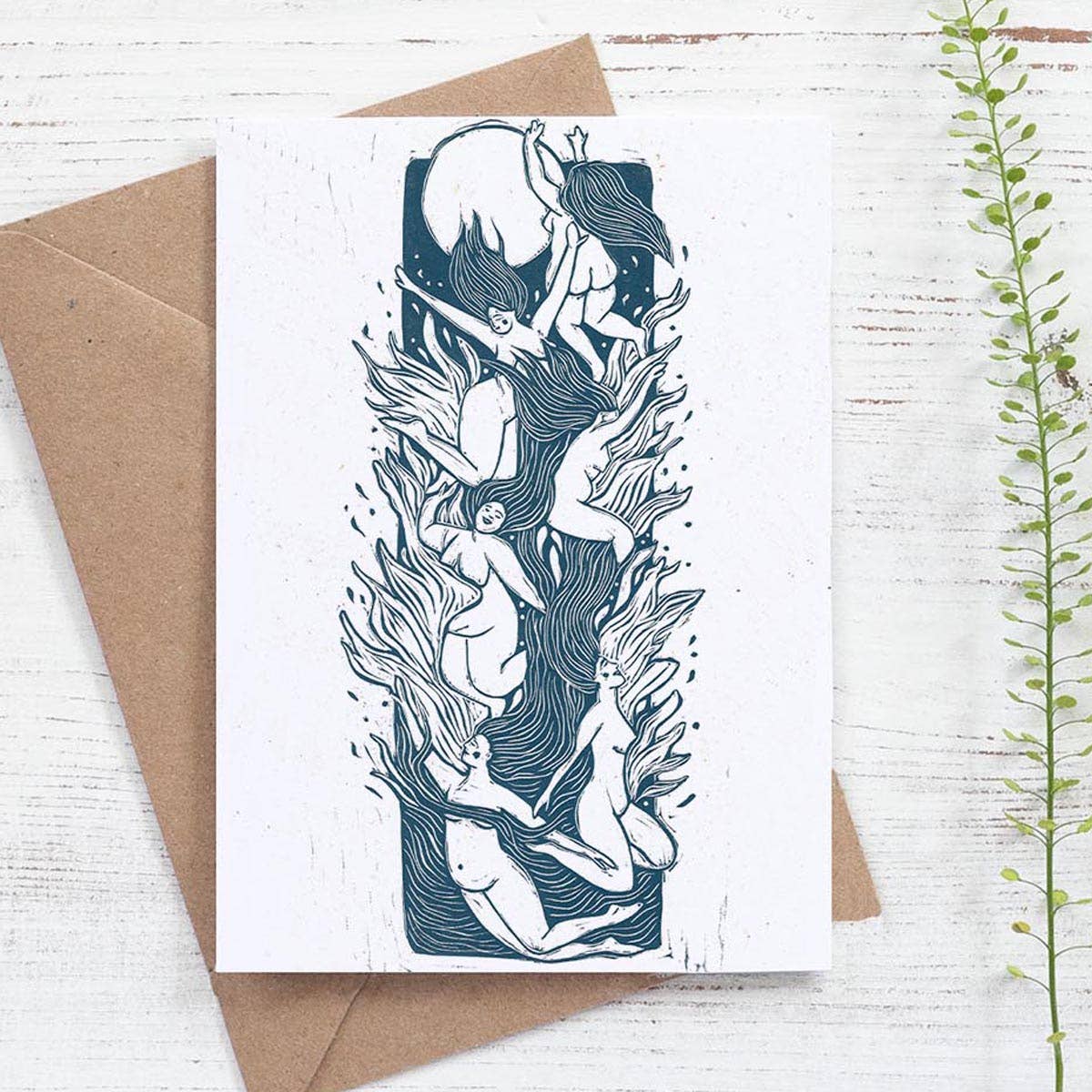 Wild Women Make a Splash card, sea swim, female friendship