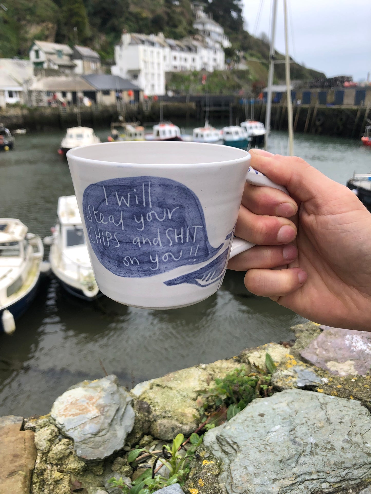 Seagull Mug “I will steal your chips”