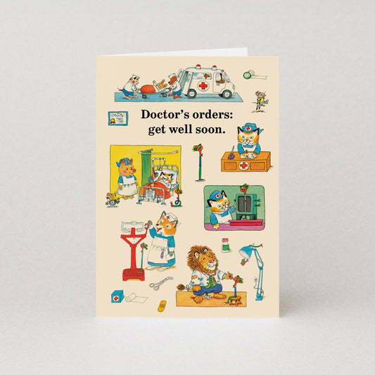 Doctors Orders - Greetings Card by Richard Scarry