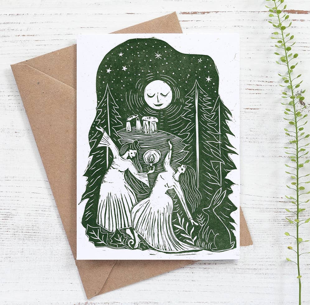 The Darkest Night card, winter, solstice, christmas, forest