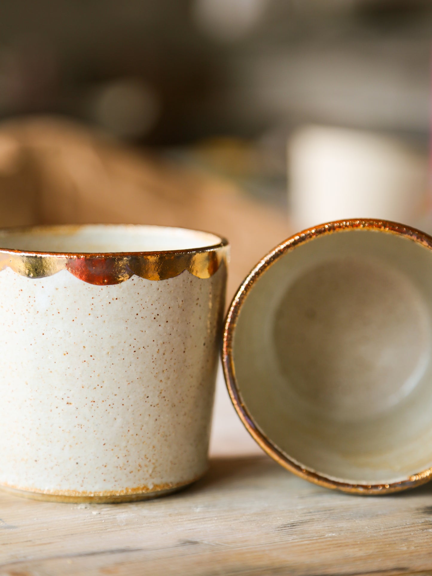Gold Scalloped Beaker