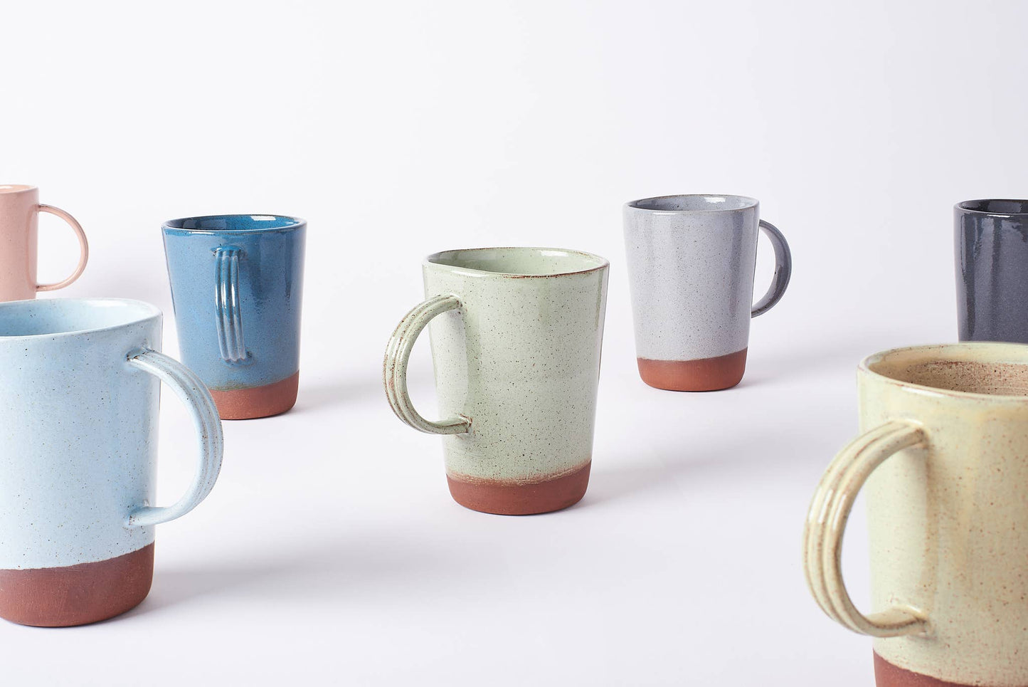 Handmade Contemporary Terracotta Cup With Coloured Glaze