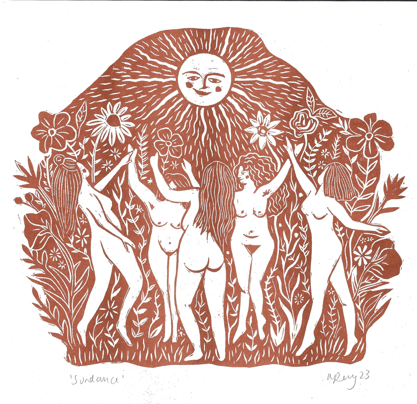Sundance riso print, witchy, autumn, halloween, dancing