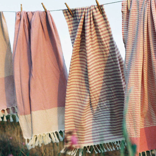 Sorrento Holiday Hammam Towel, Vintage Pink