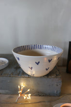 Load image into Gallery viewer, Little Hearts Bowl with inner Stripes
