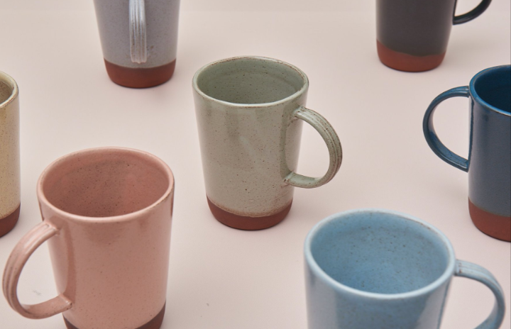 Handmade Contemporary Terracotta Cup With Coloured Glaze