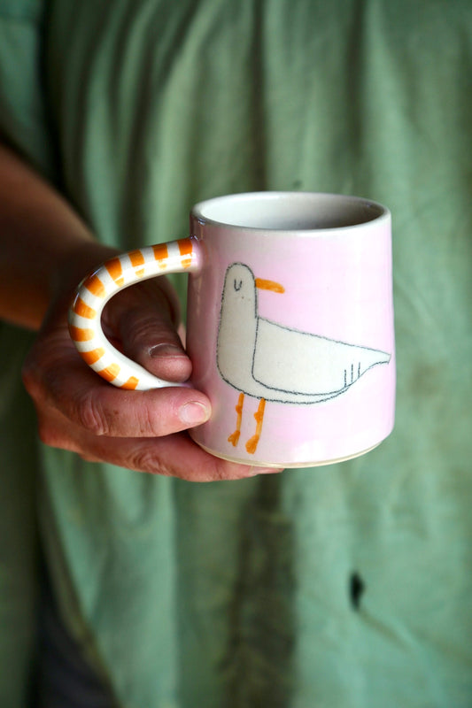 Pink Seagull Coffee Cup