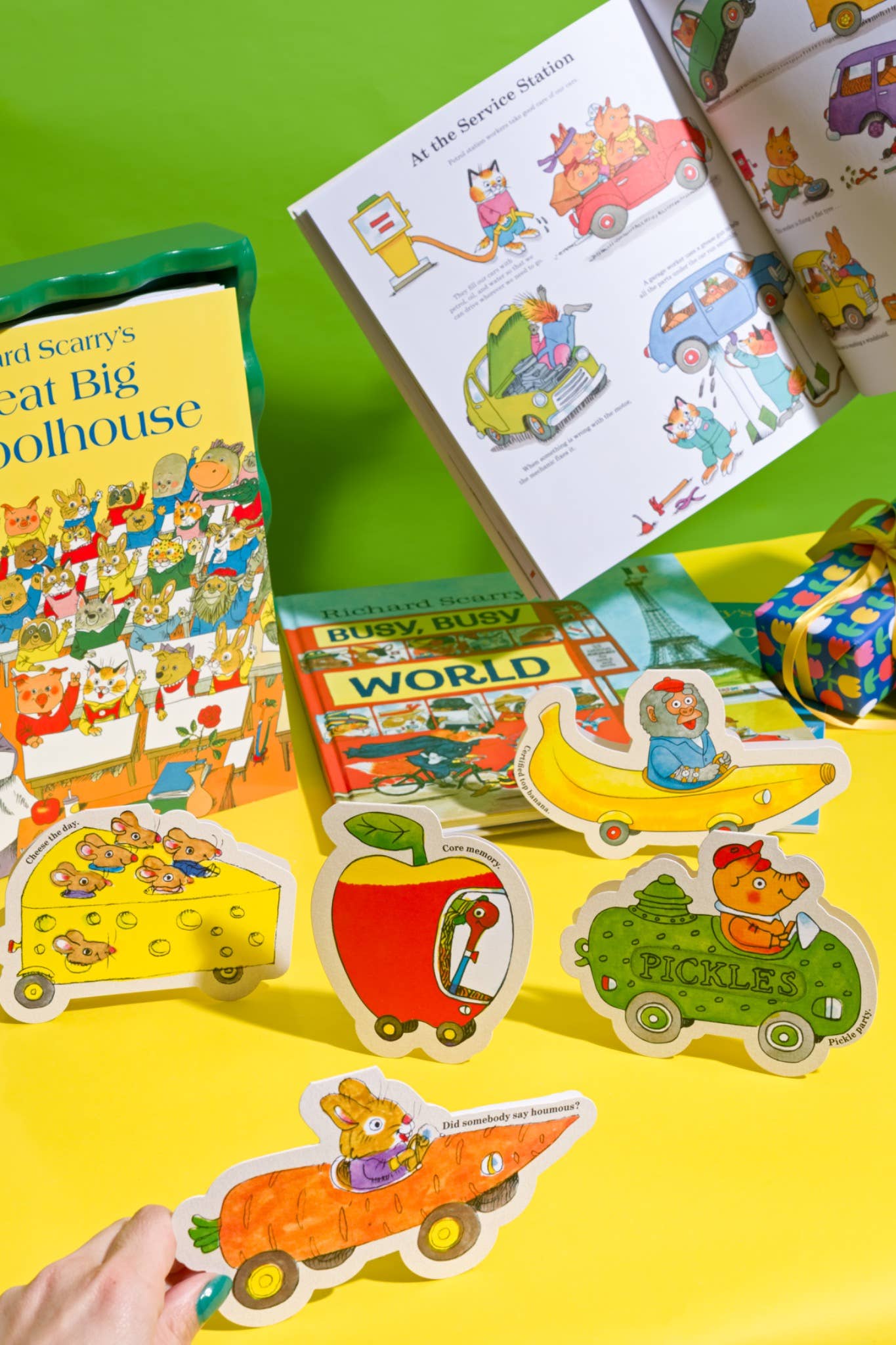 Lowly Worm Apple Car - Die-cut Card by Richard Scarry