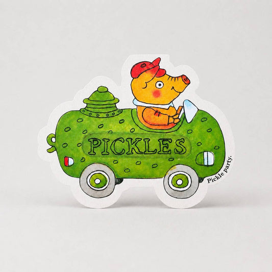 Pickle Pig Car - Die-cut card by Richard Scarry