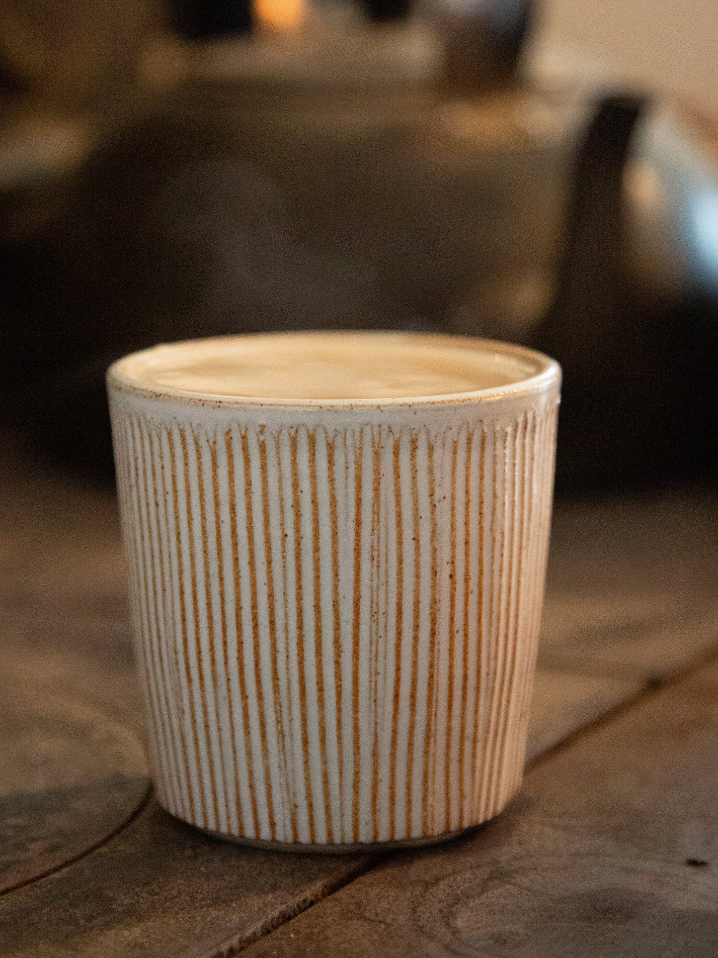 Handmade Stoneware Handless Coffee Cup