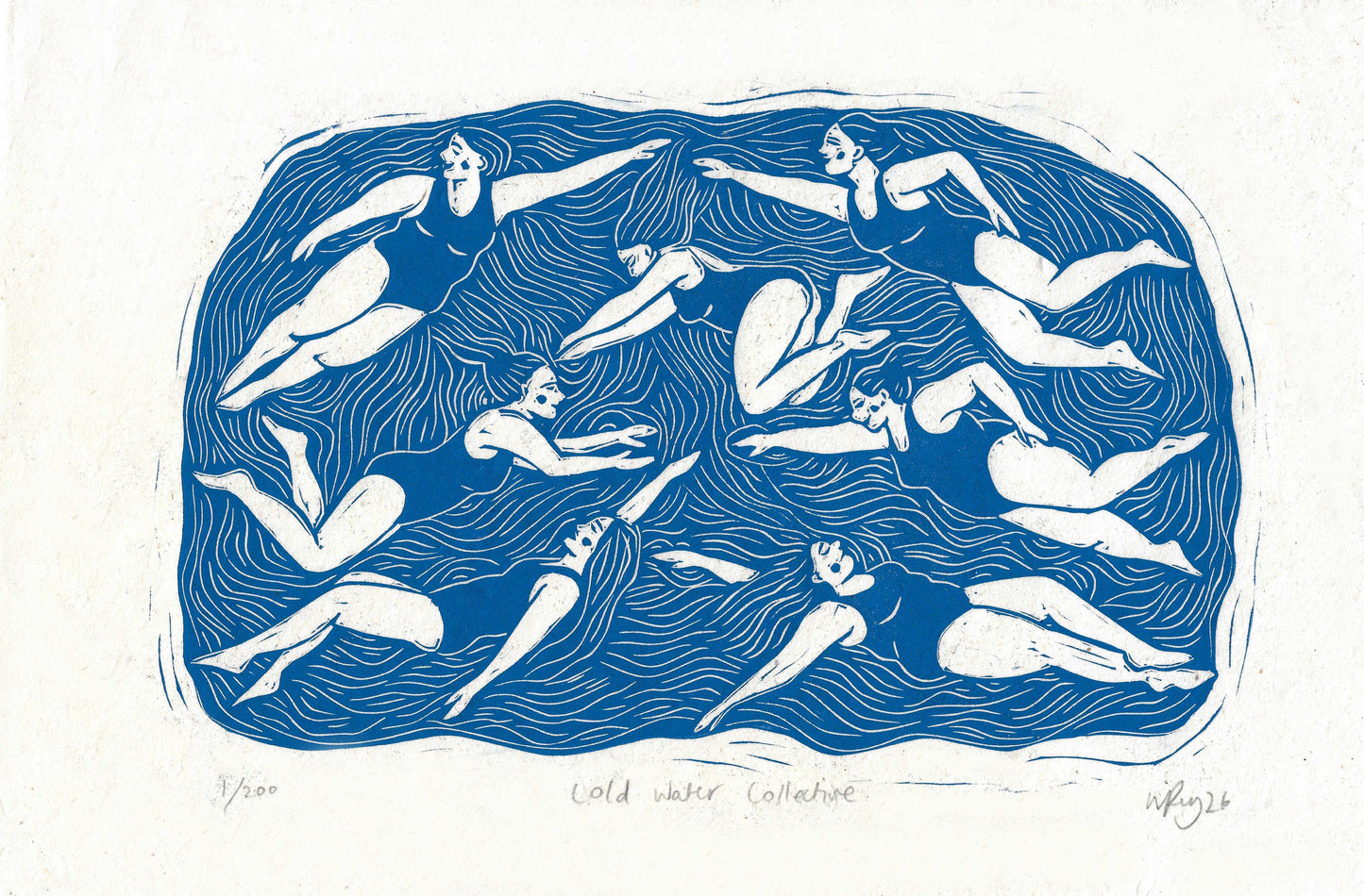 Coldwater Collective greeting card- swimming women, social