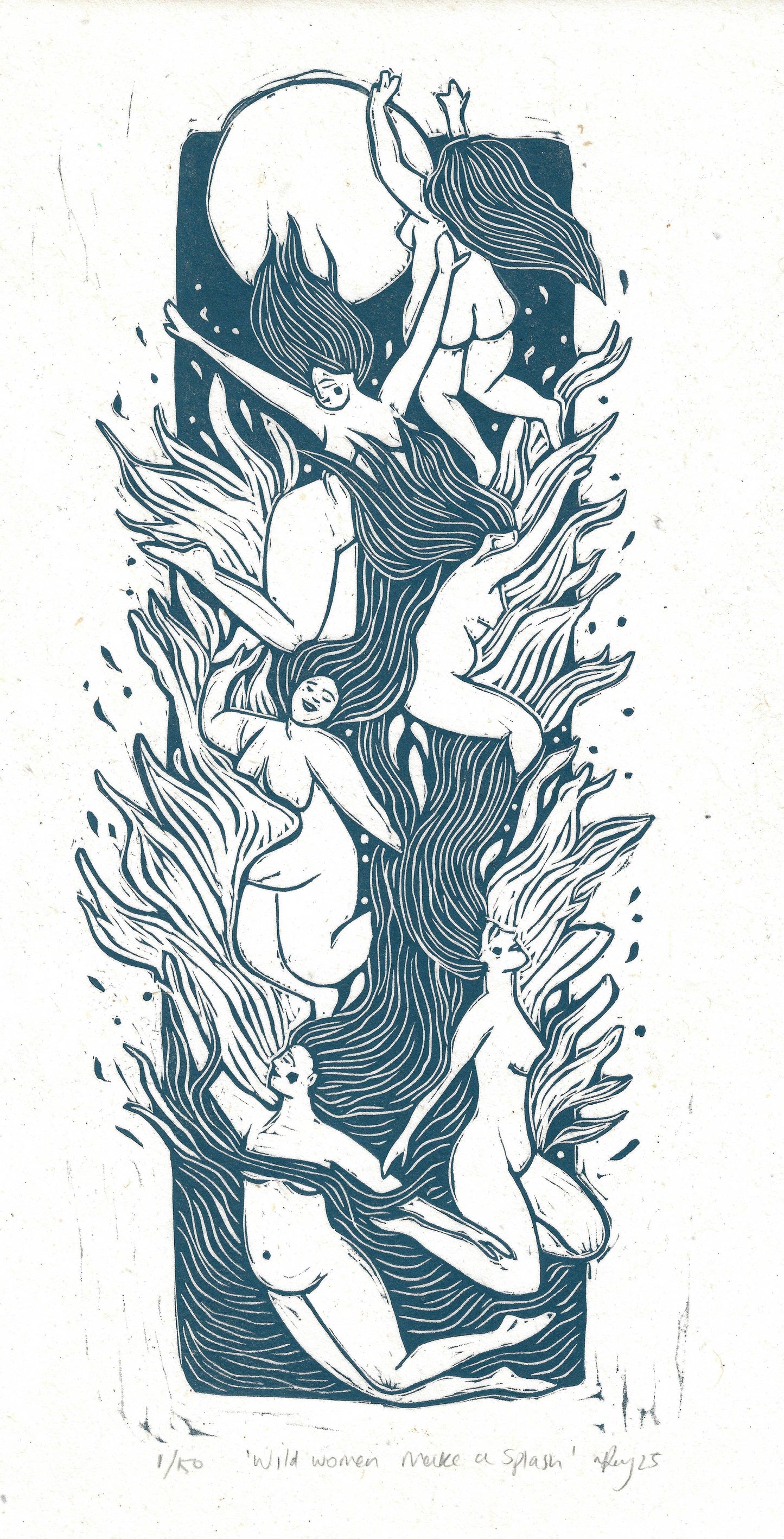Wild Women Make a Splash card, sea swim, female friendship