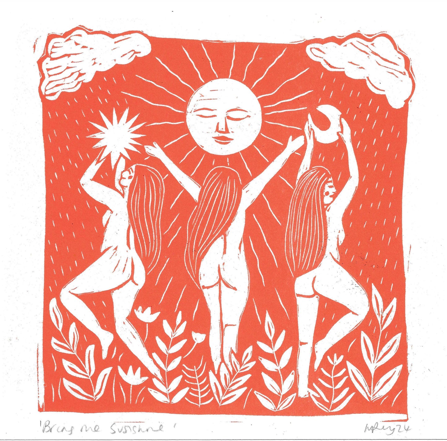 Bring Me Sunshine riso print, summer, sun, friends womanhood