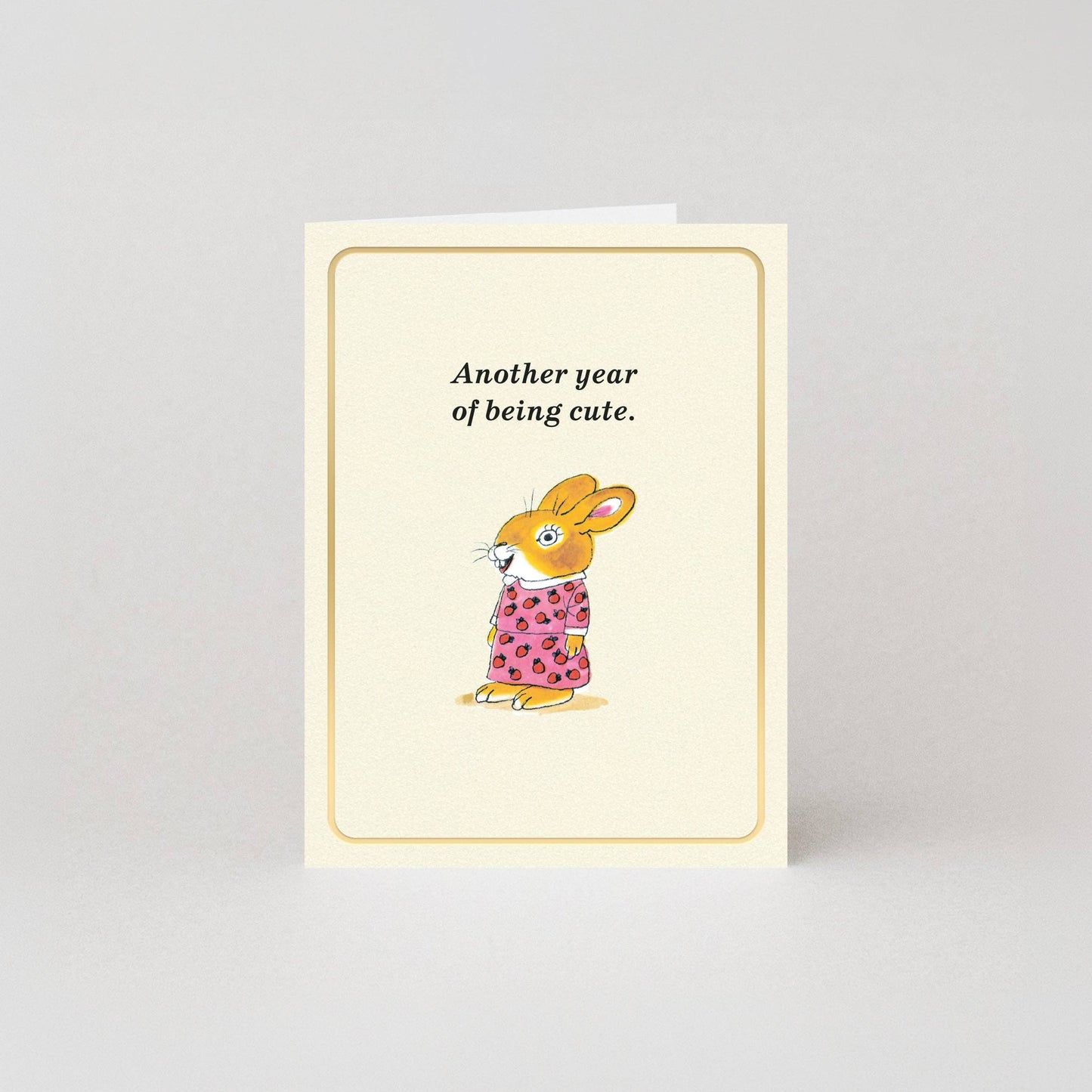 Being Cute - Gold Foil - Mini Card by Richard Scarry
