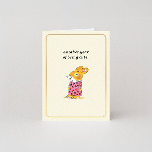 Being Cute - Gold Foil - Mini Card by Richard Scarry