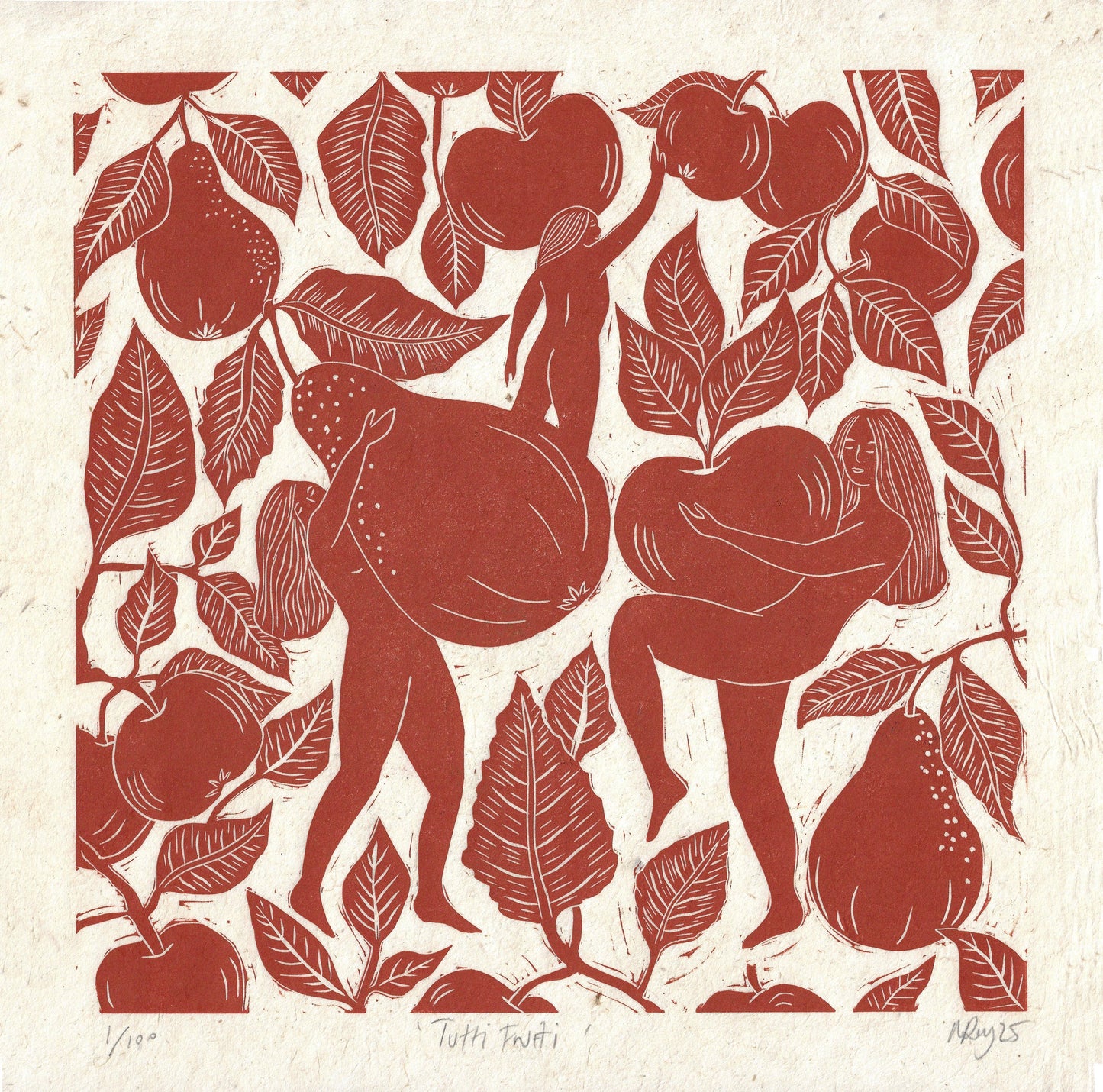 Tutti Frutti card, apples, garden, harvest, fun, botanical