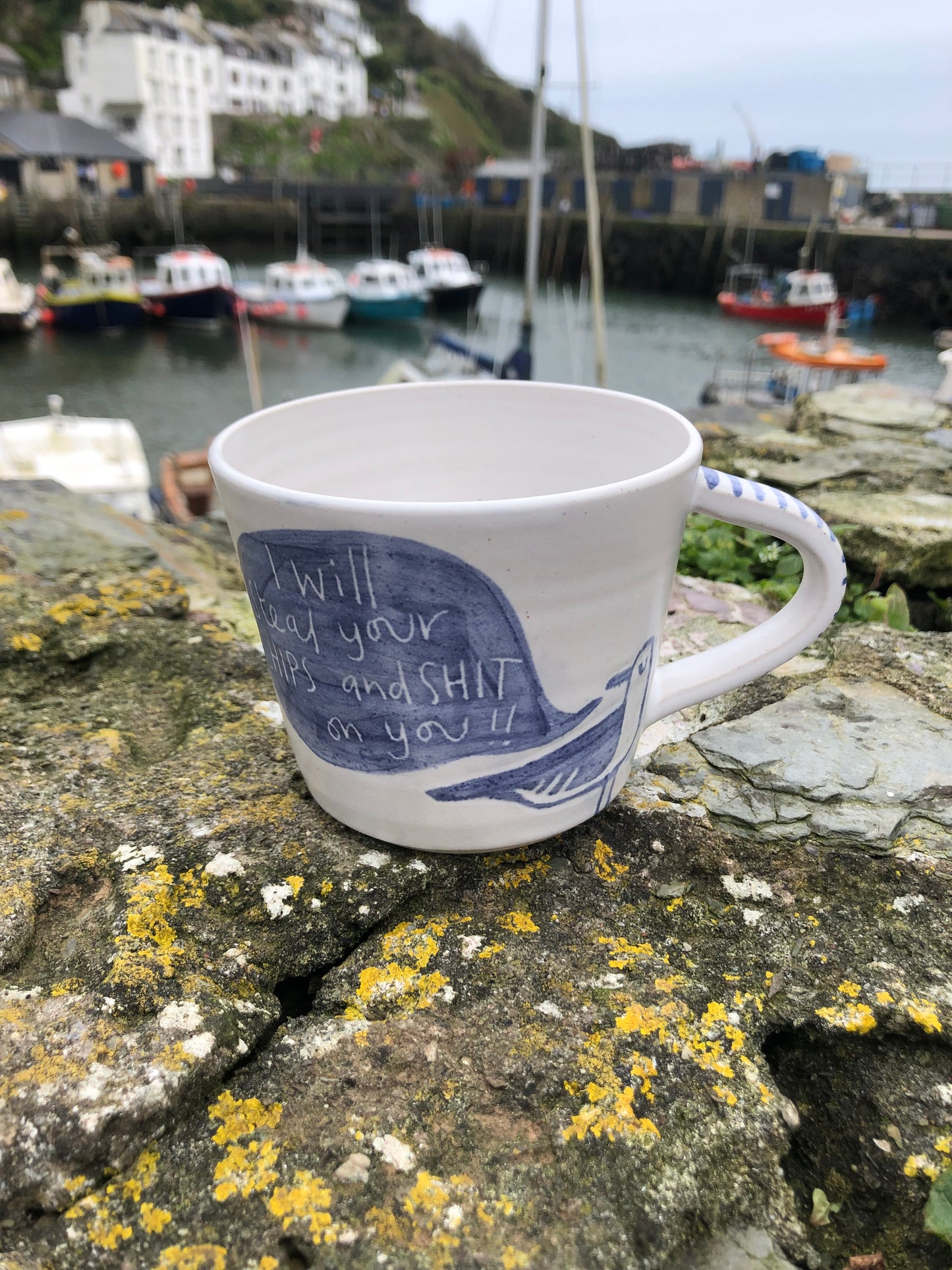 Seagull Mug “I will steal your chips”