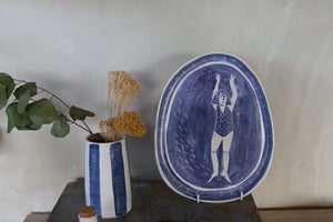Handmade Oval-ish Swimmer plate