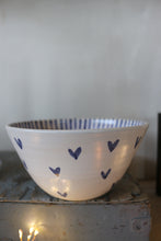 Load image into Gallery viewer, Little Hearts Bowl with inner Stripes

