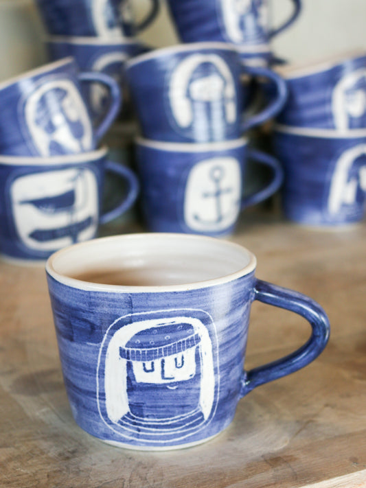 Fisherman Mug - stripy t-shirt