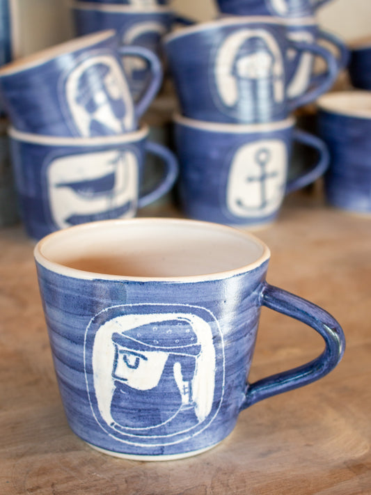 Fisherman Mug- left facing with anchor tattoo