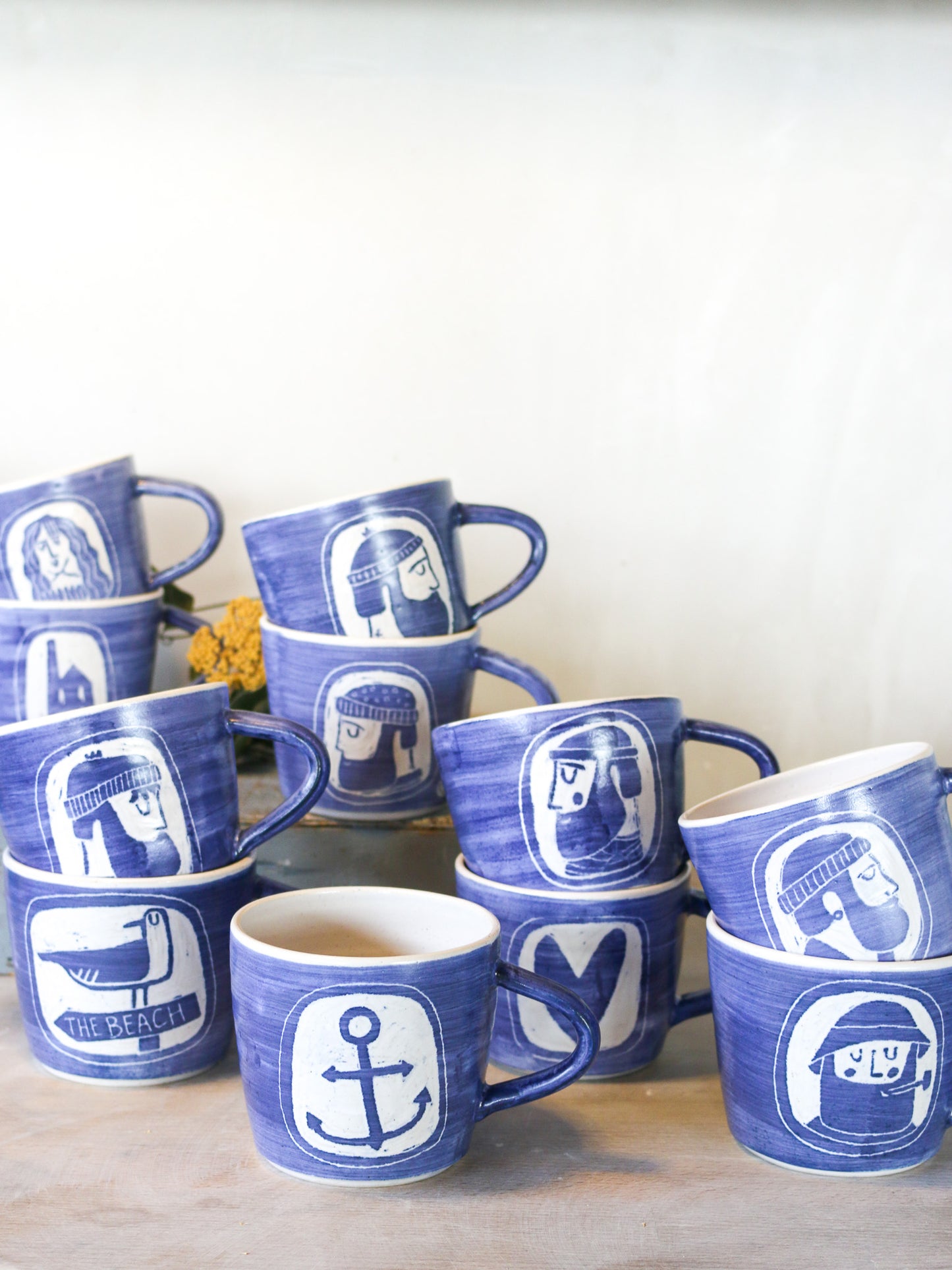 Fisherman Mug- left facing with anchor tattoo