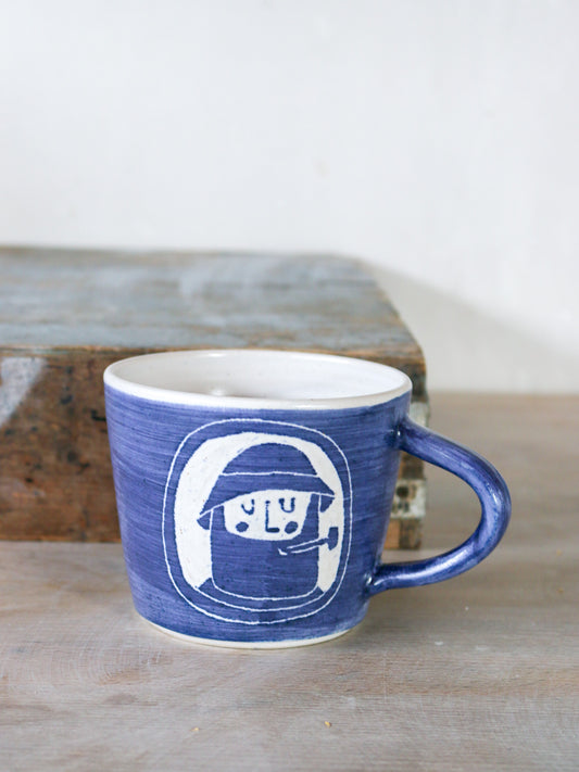 Fisherman Mug- Ivor with a pipe front facing