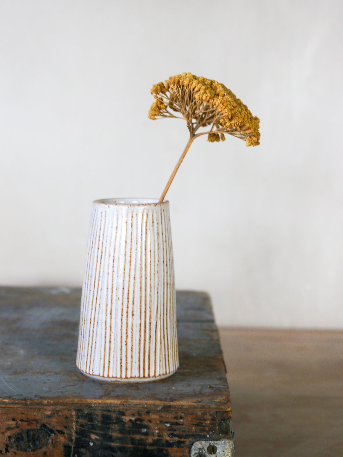 Textured White Vase