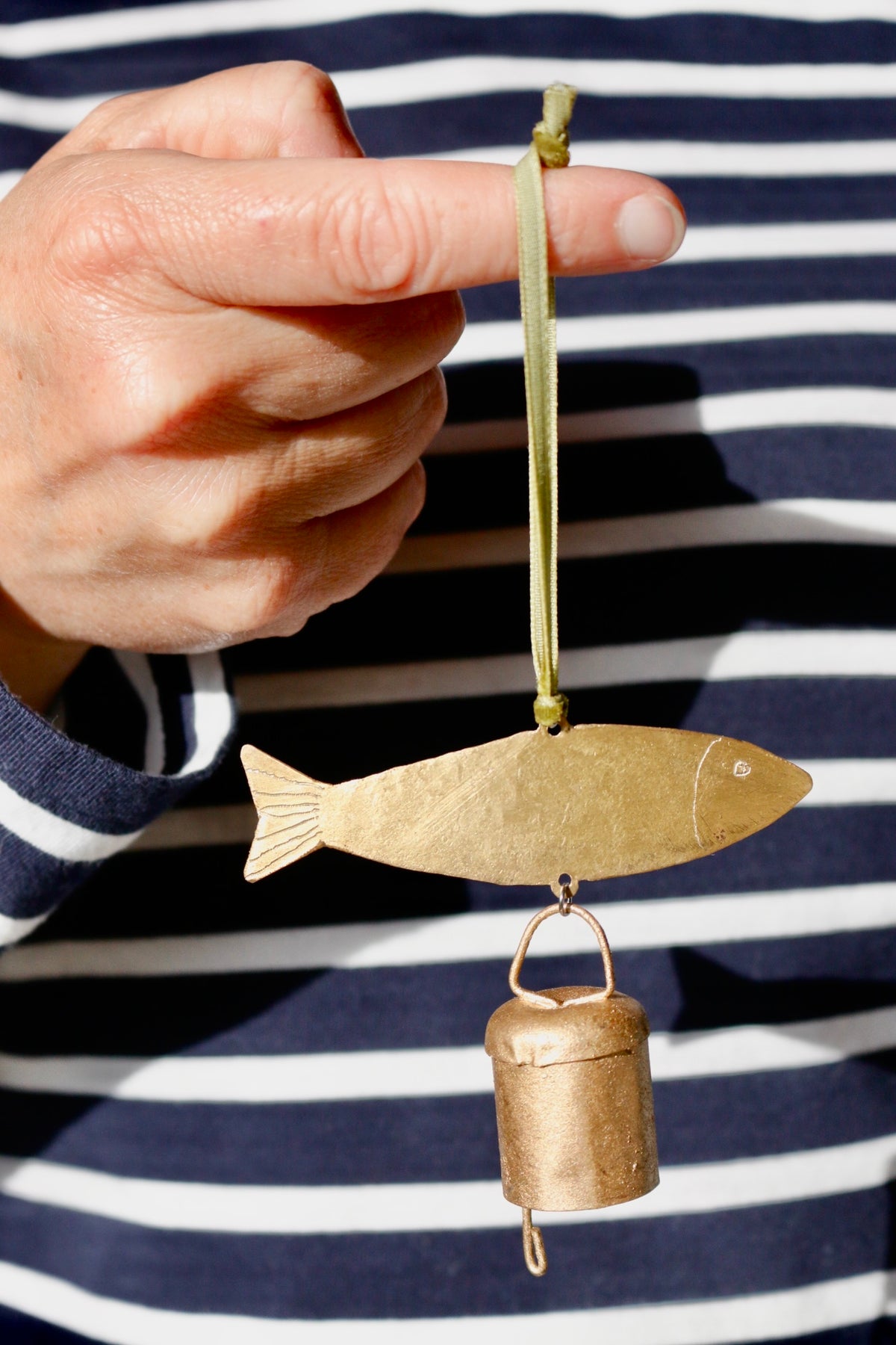 Festive Brass Fish Hand Cut Christmas Decoration