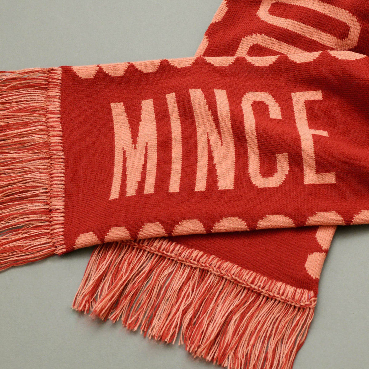 Mince Pie Appreciation Society - Rust Knitted Scarf