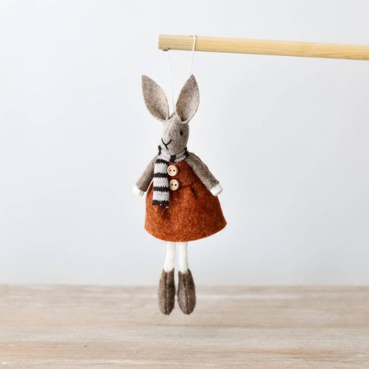 15cm Hanging Rabbit in Dress