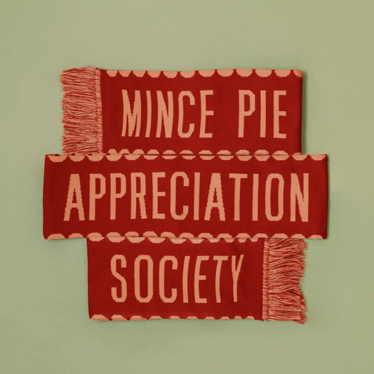 Mince Pie Appreciation Society - Rust Knitted Scarf