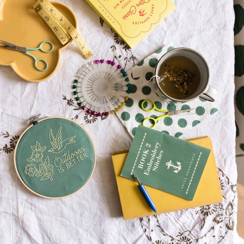Outdoors Is Better Embroidery Hoop Kit