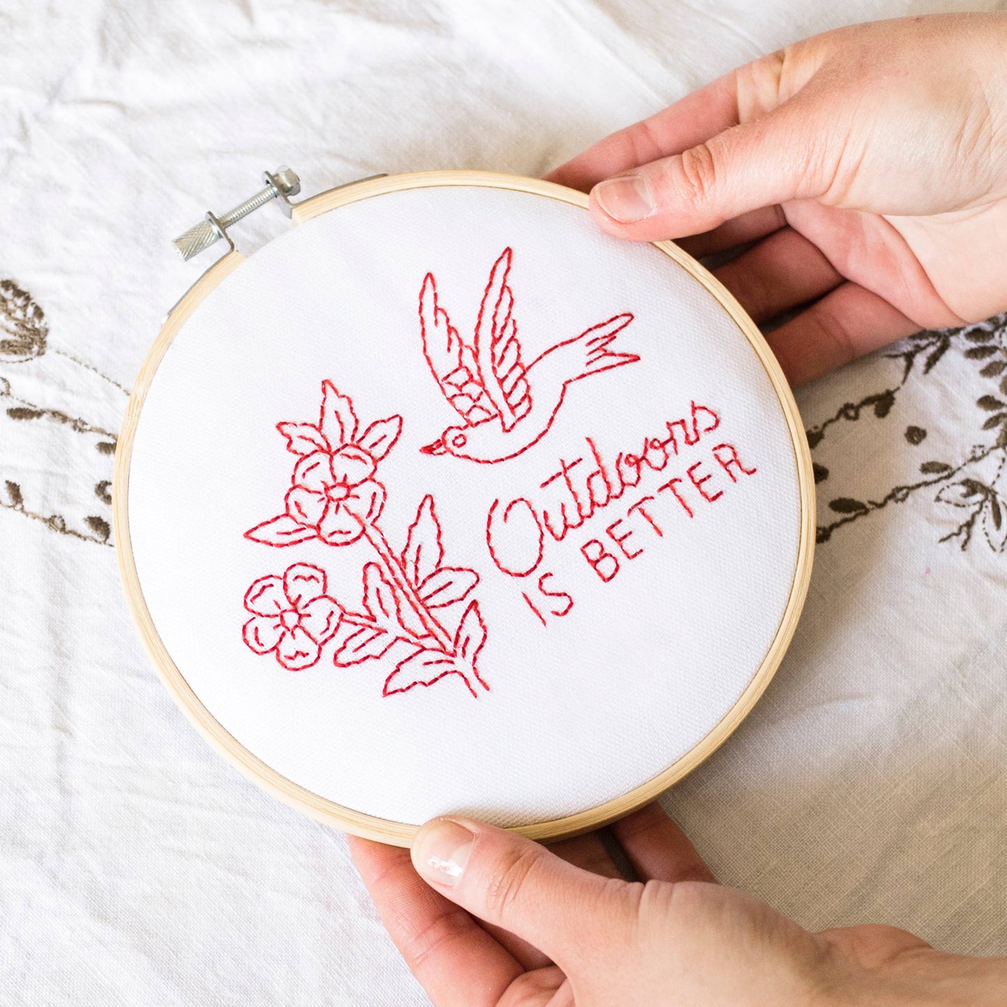Outdoors Is Better Embroidery Hoop Kit