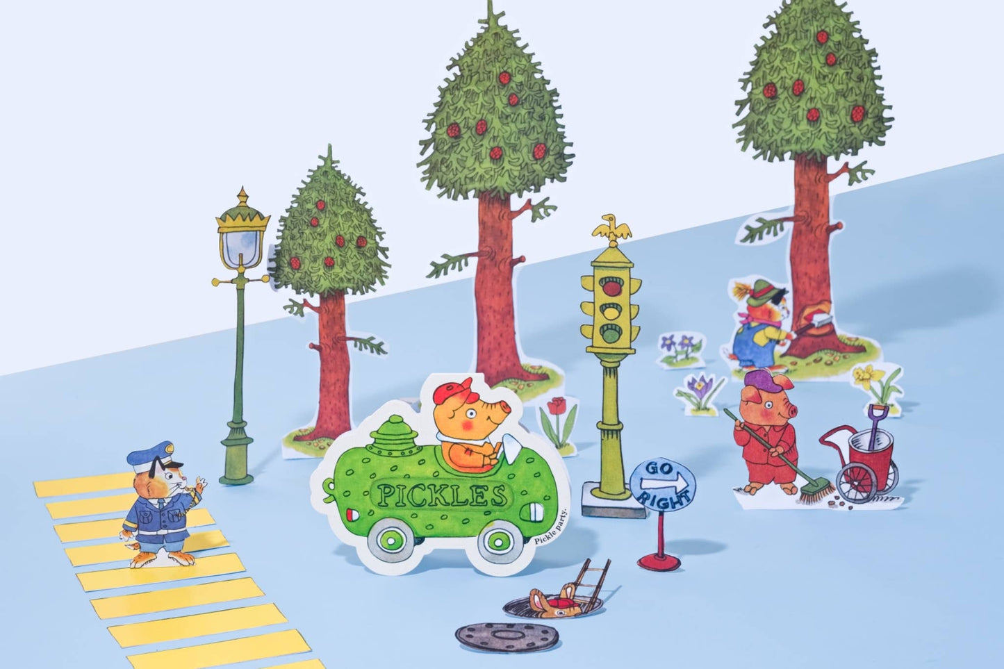 Carrot Bunny Car - Die-cut Card by Richard Scarry