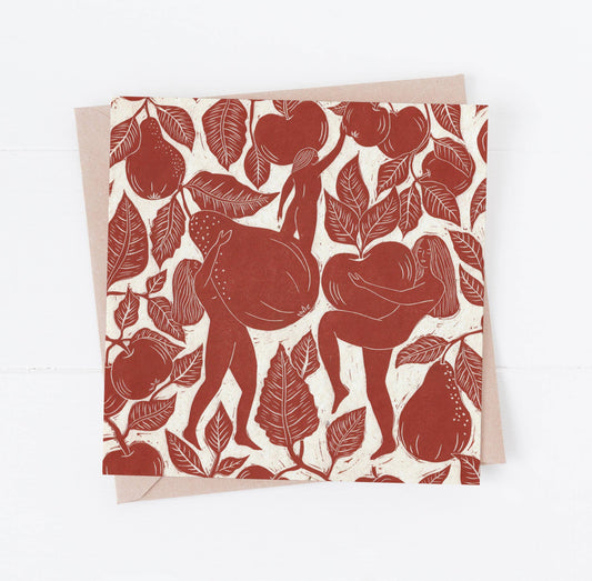 Tutti Frutti card, apples, garden, harvest, fun, botanical