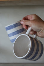 Load image into Gallery viewer, Pair of Cornish stripe mugs
