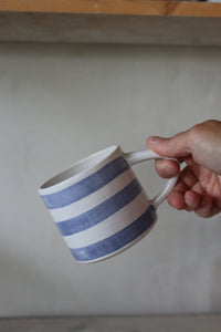 Pair of Cornish stripe mugs