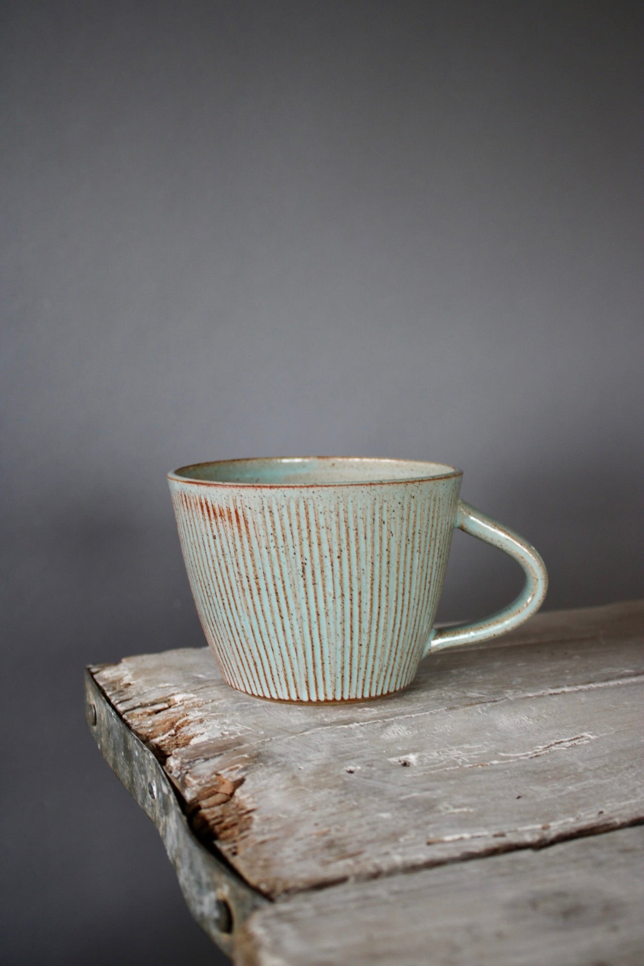 Turquoise Textured Cappuccino Mug