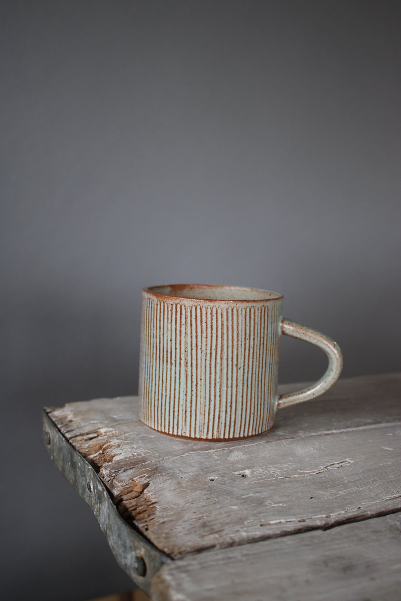 Turquoise textured mug